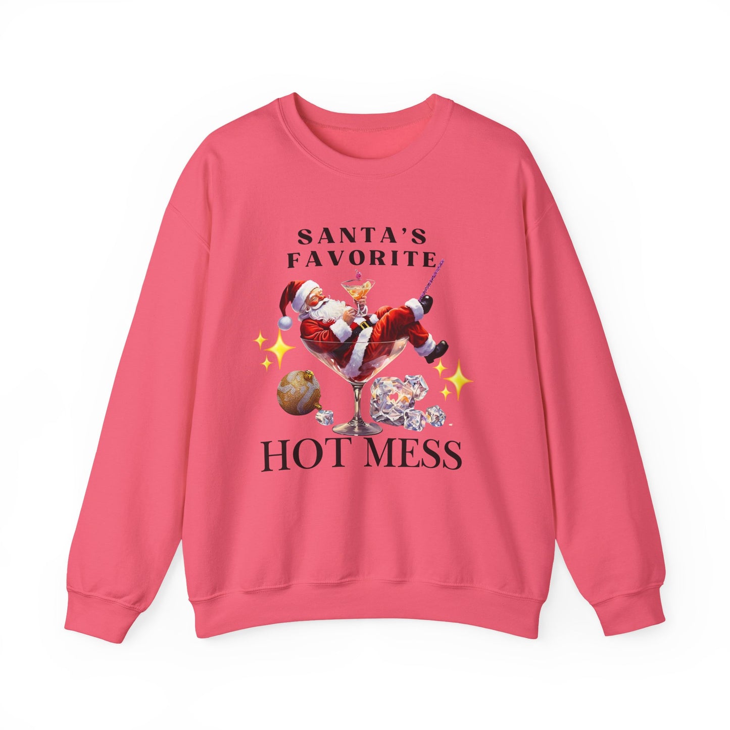 Santa Hot Mess Sweater, Martini Christmas Sweaters, Glitter Christmas Drink Sweatershirt, Christmas Party Sweater, Drink Sweater For Women