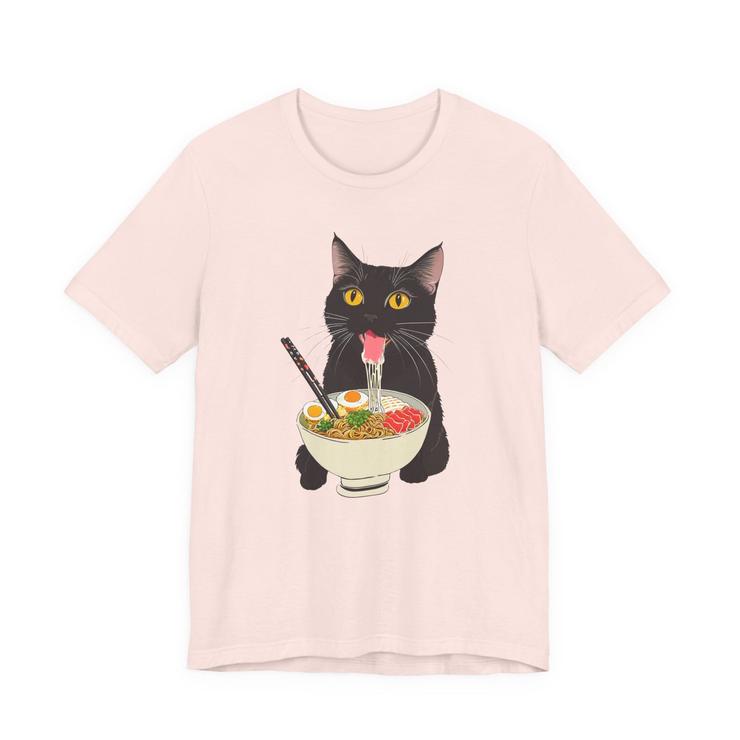Cat Eating Ramen Shirt, Ramen Cat Shirt, Ramen Cat TShirt, Foodie Gift, Black Cat Ramen Noodle T-Shirt, Retro Cat Tee, Cat Lover Tshirt