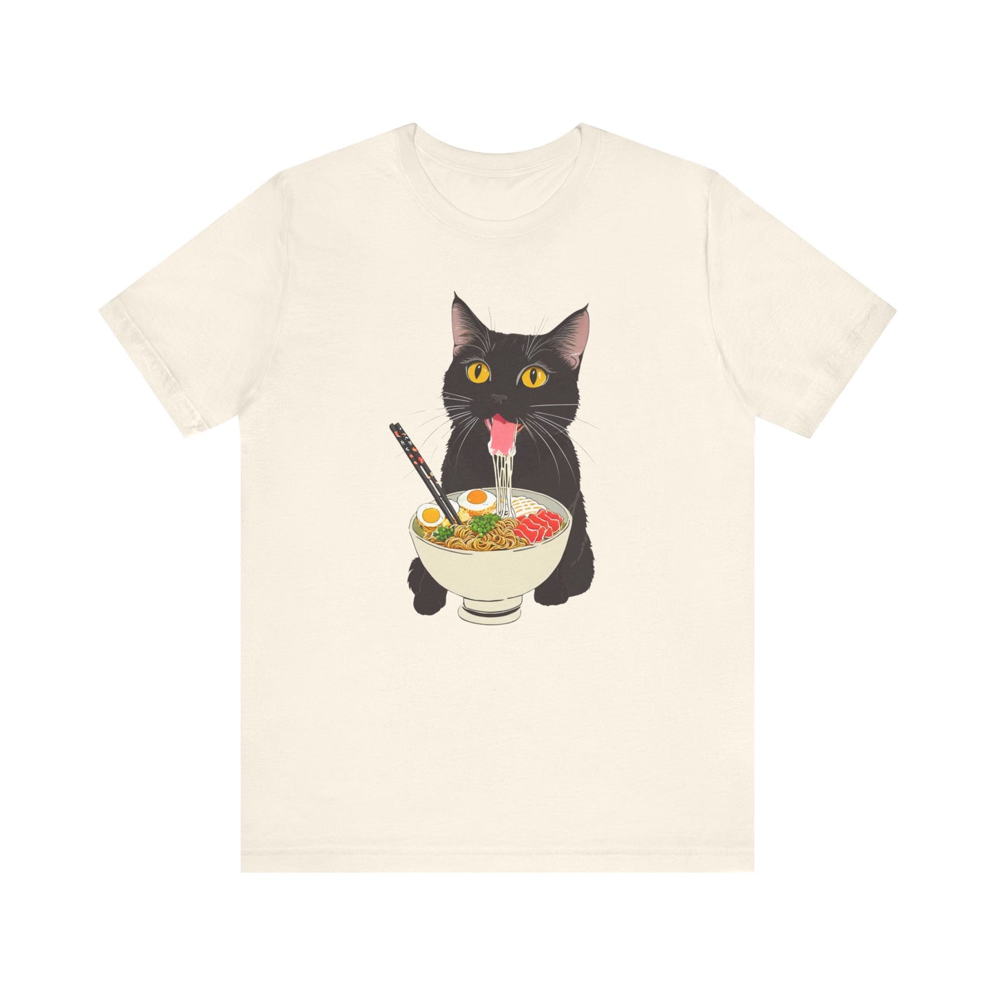 Cat Eating Ramen Shirt, Ramen Cat Shirt, Ramen Cat TShirt, Foodie Gift, Black Cat Ramen Noodle T-Shirt, Retro Cat Tee, Cat Lover Tshirt