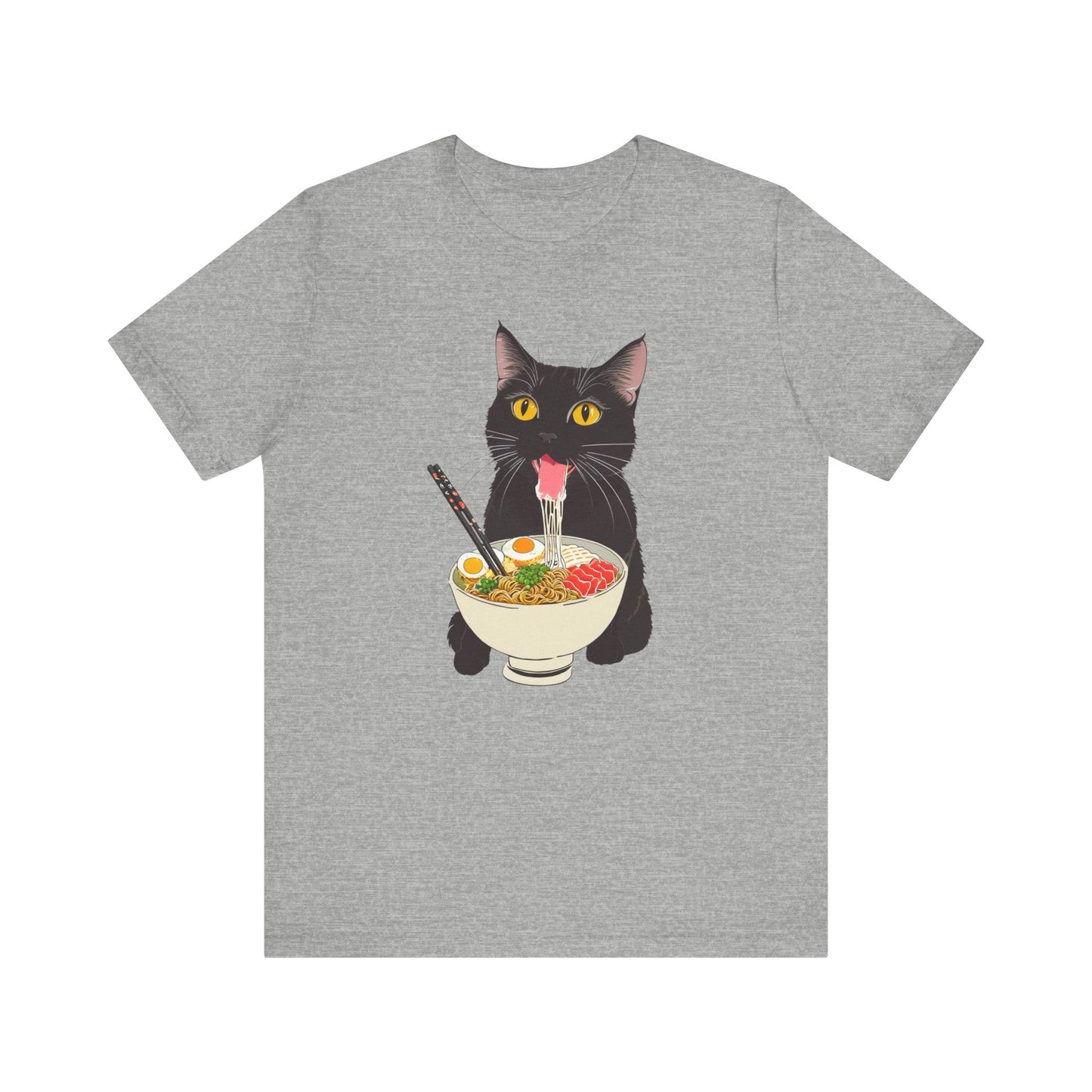 Cat Eating Ramen Shirt, Ramen Cat Shirt, Ramen Cat TShirt, Foodie Gift, Black Cat Ramen Noodle T-Shirt, Retro Cat Tee, Cat Lover Tshirt