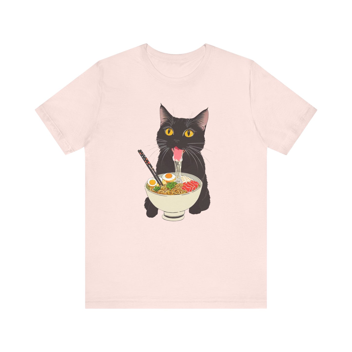 Cat Eating Ramen Shirt, Ramen Cat Shirt, Ramen Cat TShirt, Foodie Gift, Black Cat Ramen Noodle T-Shirt, Retro Cat Tee, Cat Lover Tshirt