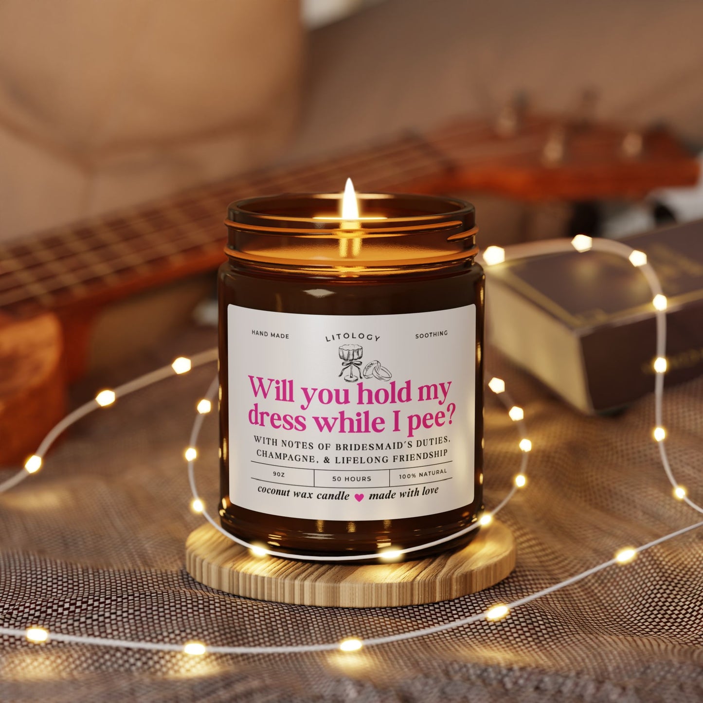 Bridesmaid Proposal Gift, Maid Of Honor Proposal Candle, Bridesmaid Proposal Gift, Will You Hold My Dress Candle, Bridal Party Gifts for Wedding Bachelorette Party, Spa Selfcare Gift
