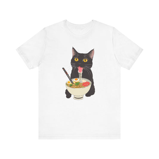 Cat Eating Ramen Shirt, Ramen Cat Shirt, Ramen Cat TShirt, Foodie Gift, Black Cat Ramen Noodle T-Shirt, Retro Cat Tee, Cat Lover Tshirt
