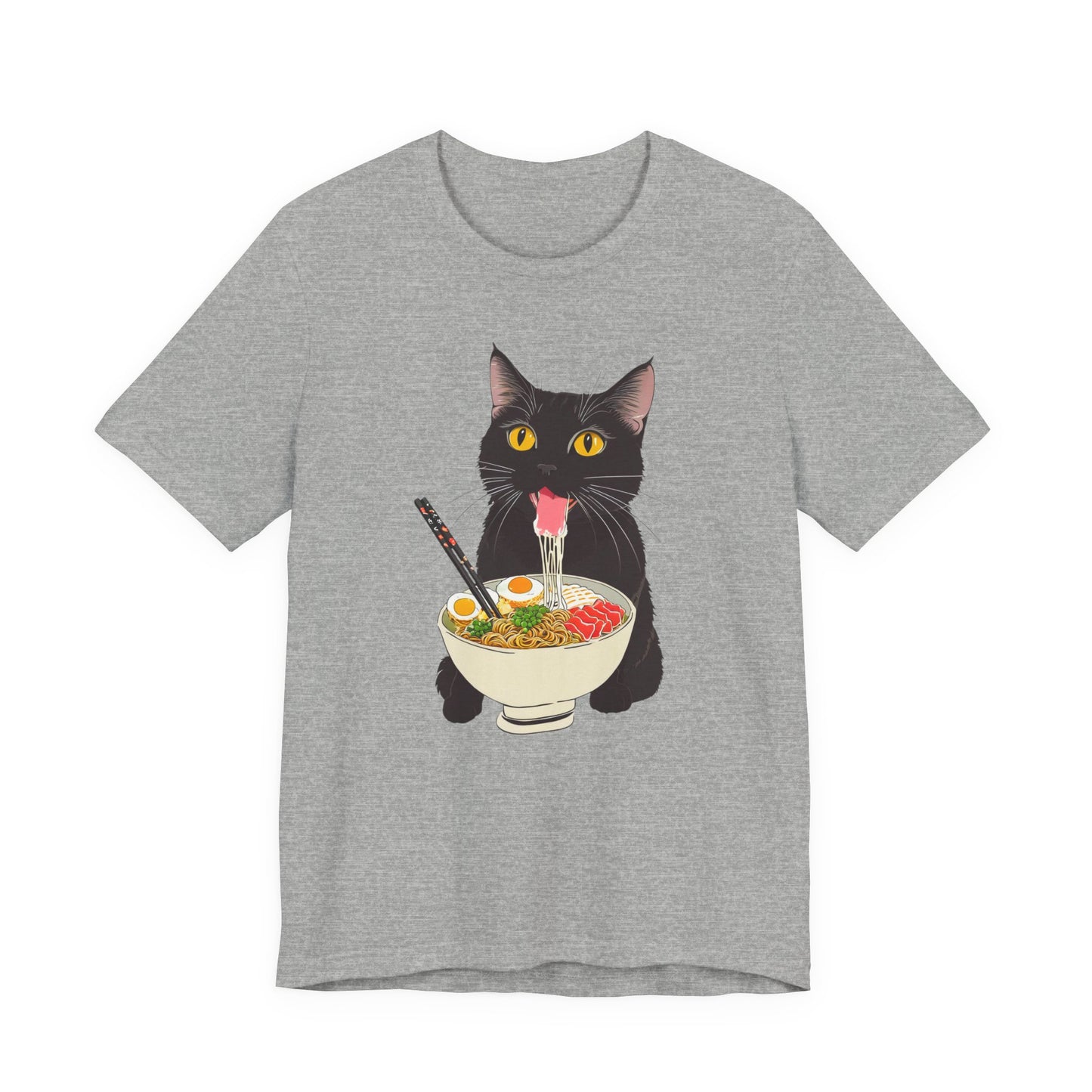 Cat Eating Ramen Shirt, Ramen Cat Shirt, Ramen Cat TShirt, Foodie Gift, Black Cat Ramen Noodle T-Shirt, Retro Cat Tee, Cat Lover Tshirt