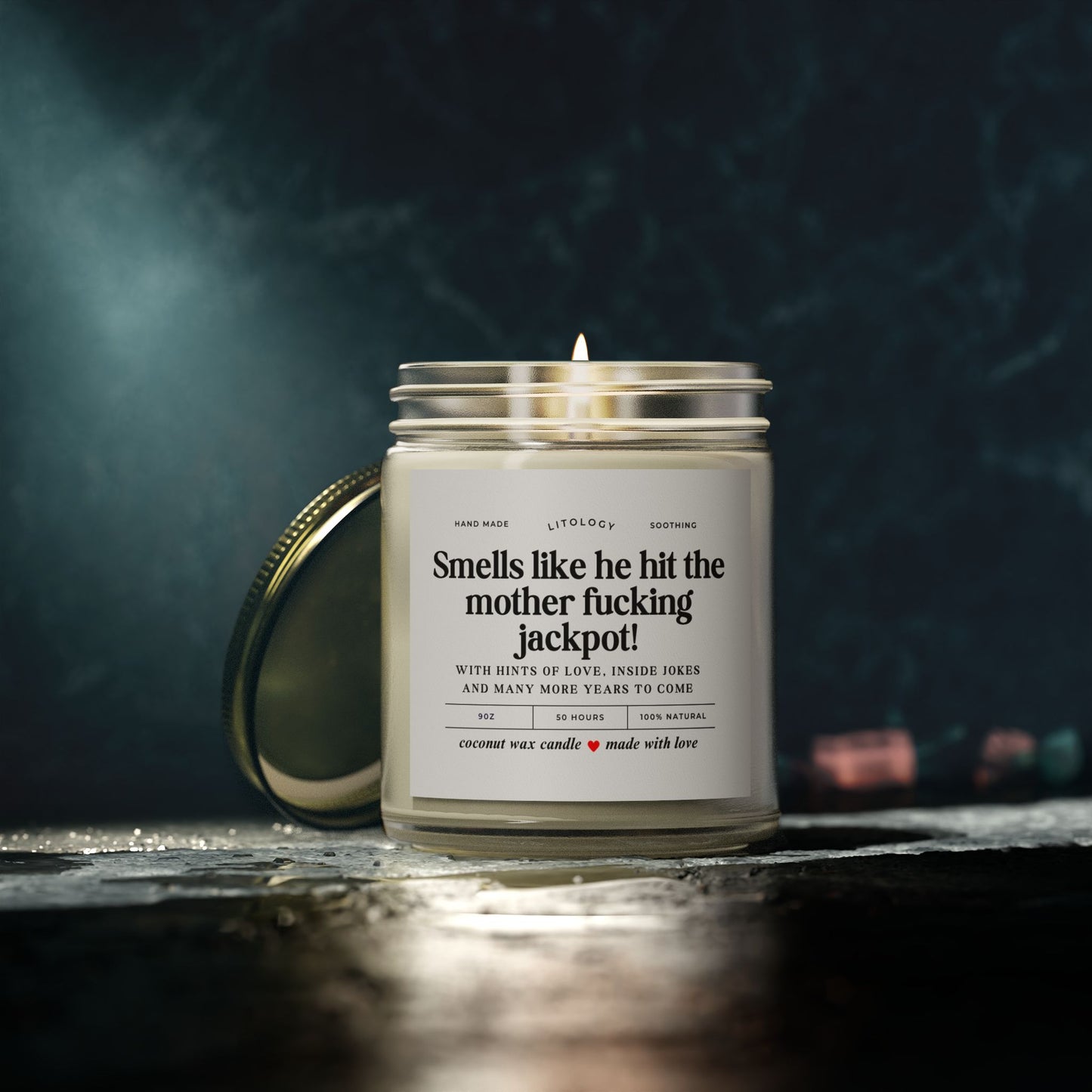 Engagement Candle, He Hit The Jackpot Funny Engagement Gifts For Couple Funny Wedding Gift For Bride to Be, Proposal gift for friend