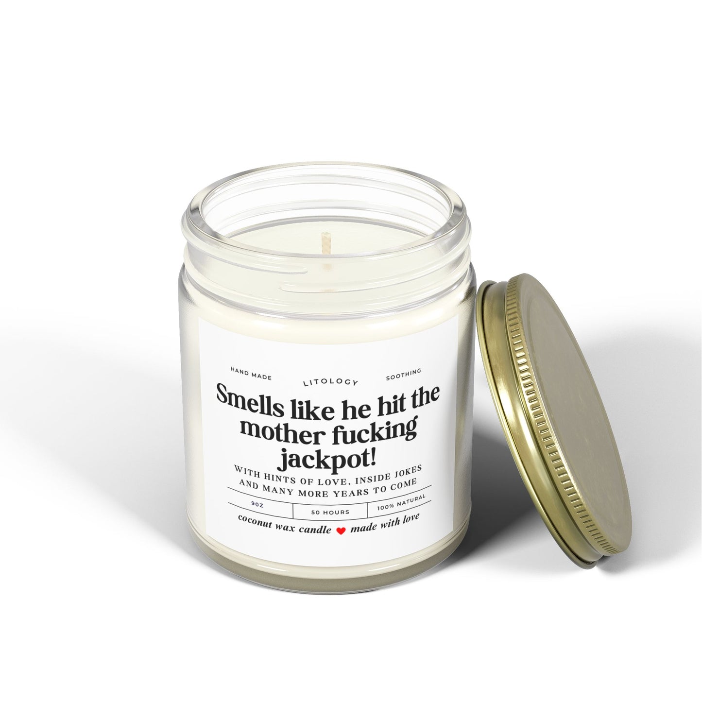 Engagement Candle, He Hit The Jackpot Funny Engagement Gifts For Couple Funny Wedding Gift For Bride to Be, Proposal gift for friend