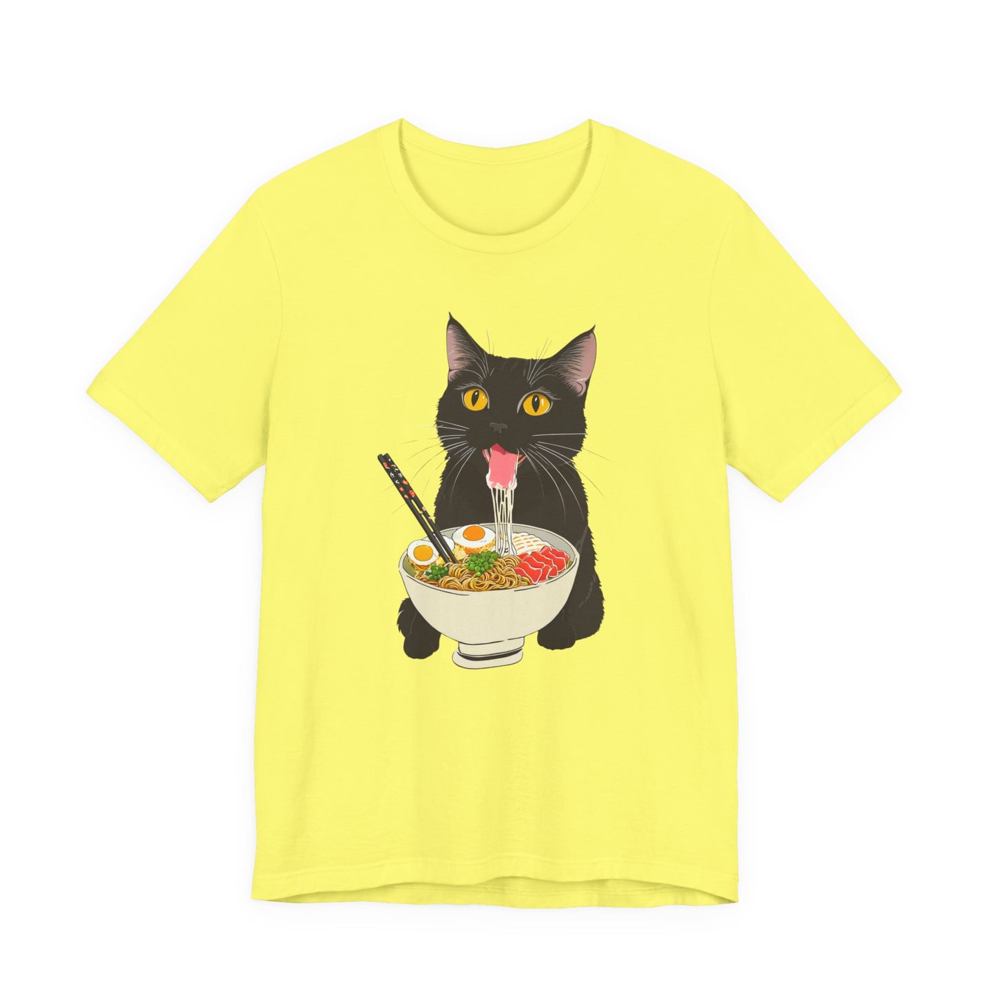 Cat Eating Ramen Shirt, Ramen Cat Shirt, Ramen Cat TShirt, Foodie Gift, Black Cat Ramen Noodle T-Shirt, Retro Cat Tee, Cat Lover Tshirt
