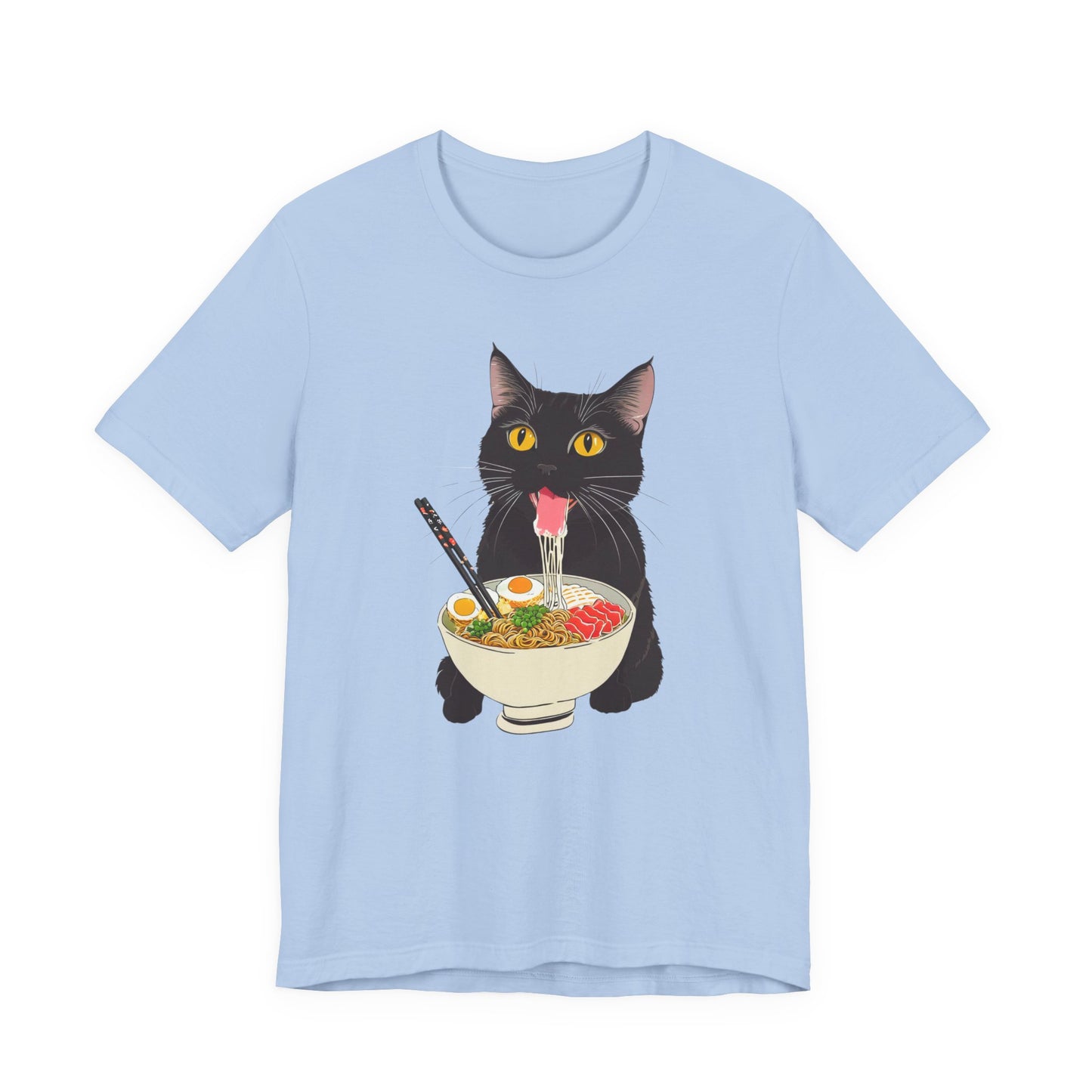 Cat Eating Ramen Shirt, Ramen Cat Shirt, Ramen Cat TShirt, Foodie Gift, Black Cat Ramen Noodle T-Shirt, Retro Cat Tee, Cat Lover Tshirt
