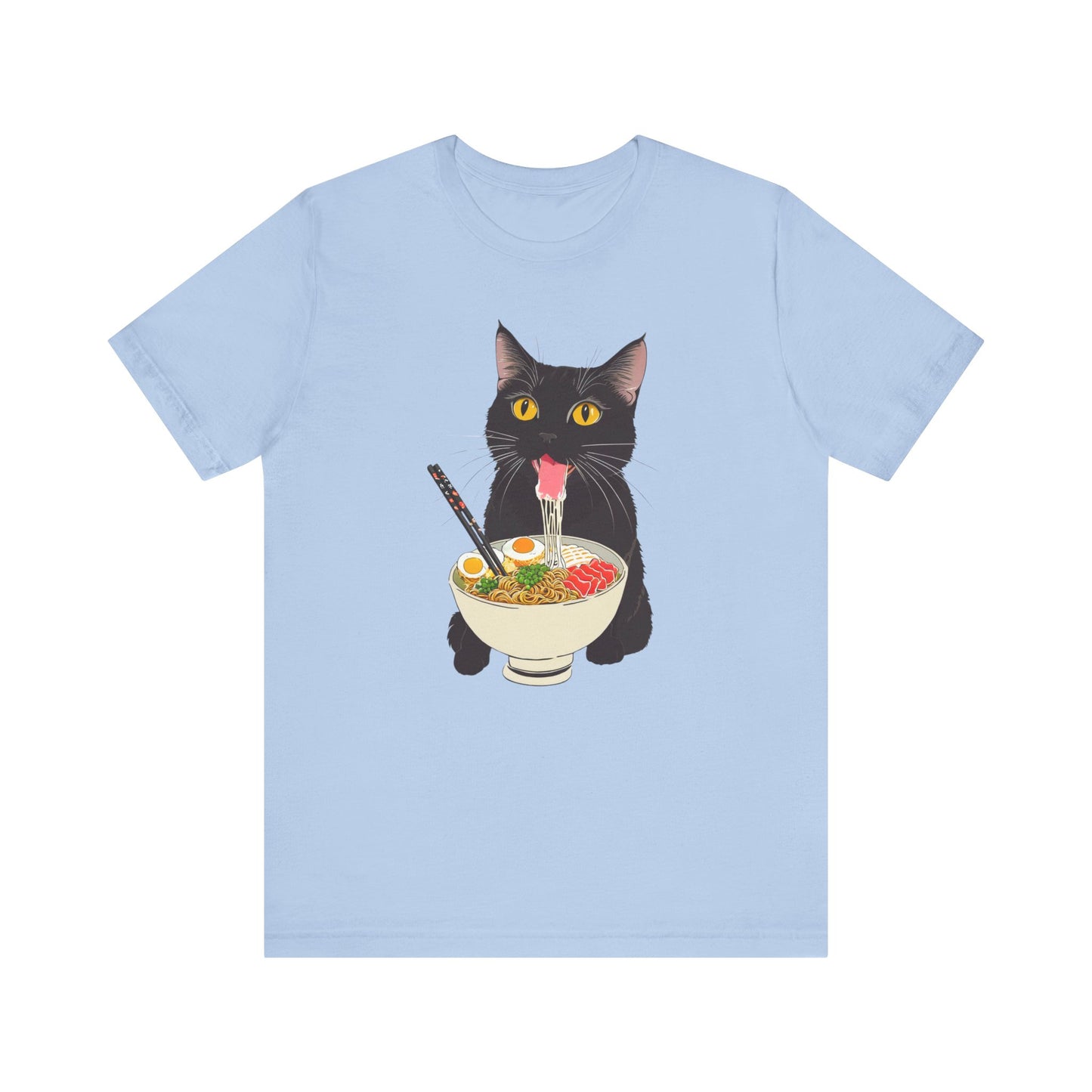 Cat Eating Ramen Shirt, Ramen Cat Shirt, Ramen Cat TShirt, Foodie Gift, Black Cat Ramen Noodle T-Shirt, Retro Cat Tee, Cat Lover Tshirt