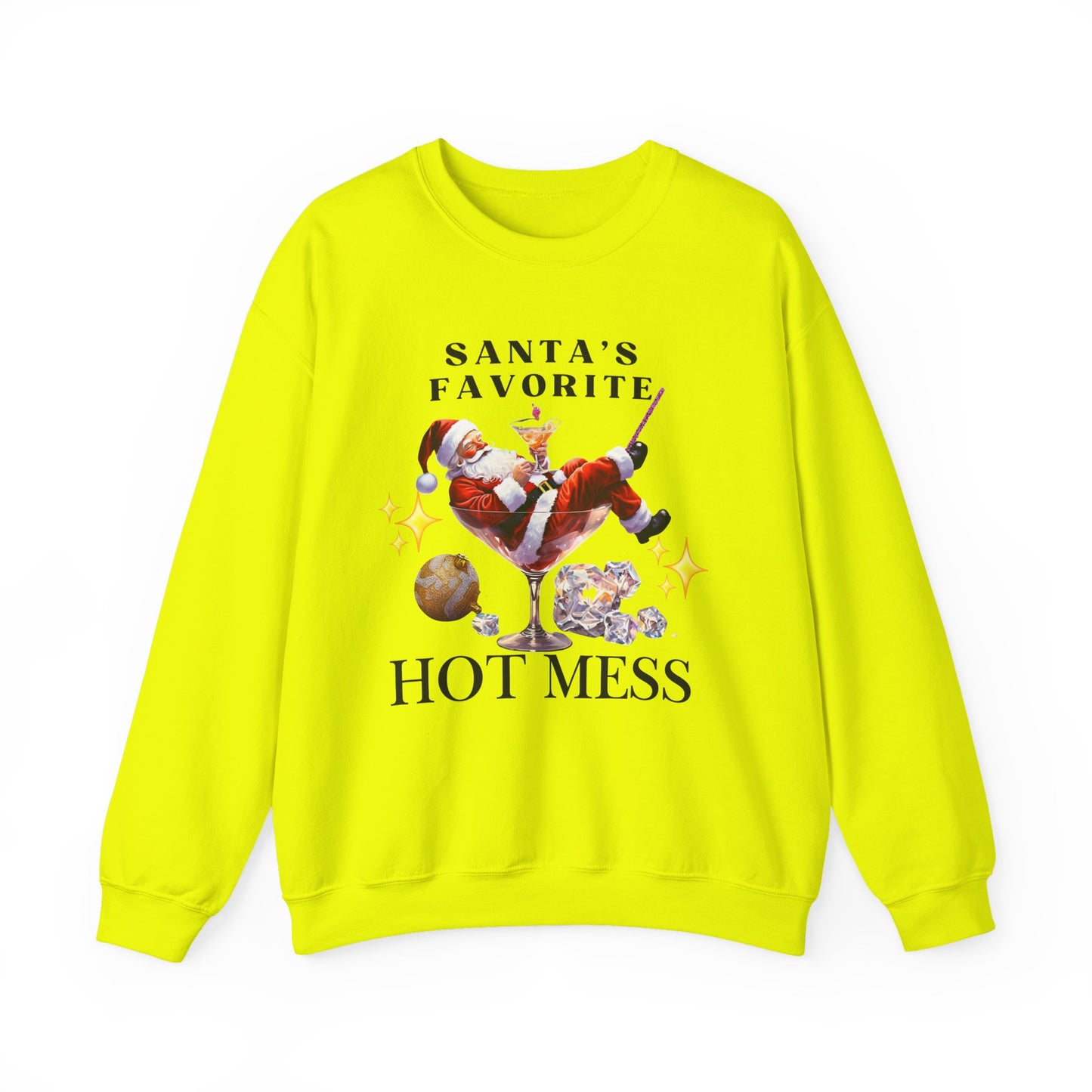 Santa Hot Mess Sweater, Martini Christmas Sweaters, Glitter Christmas Drink Sweatershirt, Christmas Party Sweater, Drink Sweater For Women