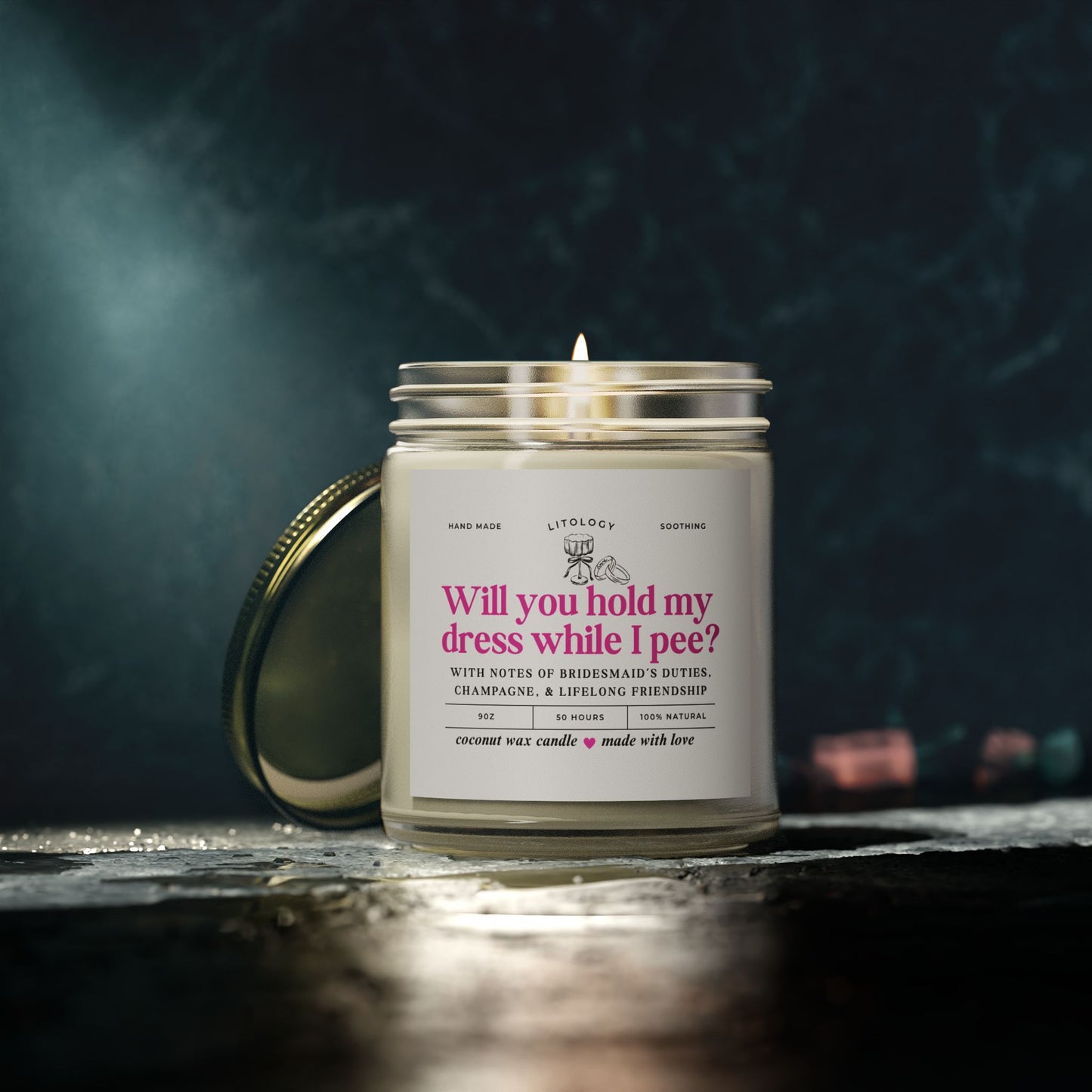 Bridesmaid Proposal Gift,  Maid Of Honor Proposal Candle, Bridesmaid Proposal Gift, Will You Hold My Dress Candle, Bridal Party Gifts for Wedding Bachelorette Party, Spa Selfcare Gift,