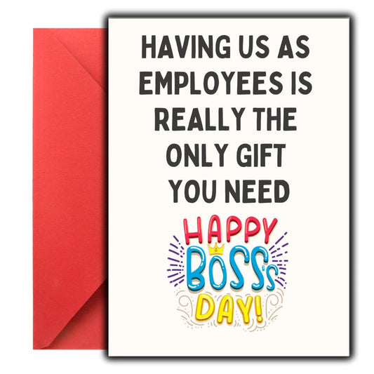Boss Day Card 2025, funny Bosses Day Card, Boss Gifts for Women Men, Happy Boss's Day Card from Employees, Hilarious Boss's Day Gift for Her Him, Boss Appreciation Day Ideas, thank you boss day card