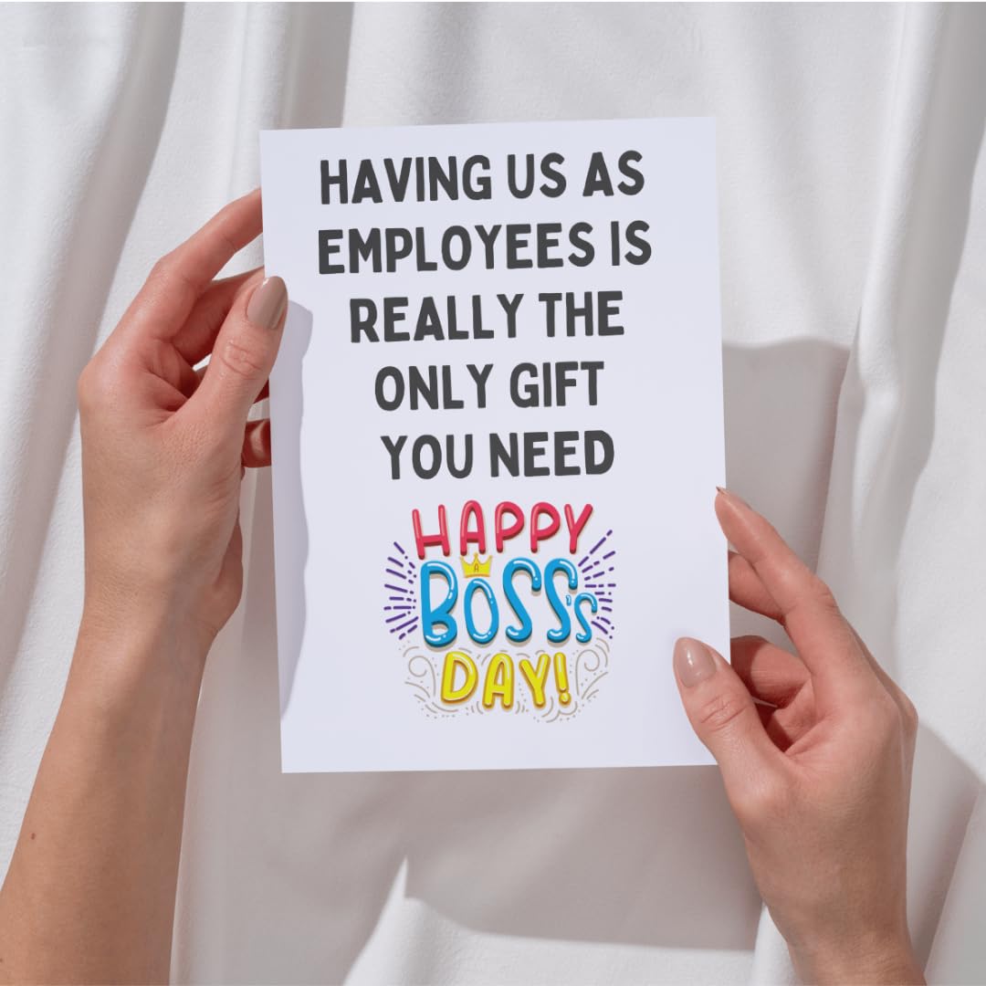 Boss Day Card 2025, funny Bosses Day Card, Boss Gifts for Women Men, Happy Boss's Day Card from Employees, Hilarious Boss's Day Gift for Her Him, Boss Appreciation Day Ideas, thank you boss day card