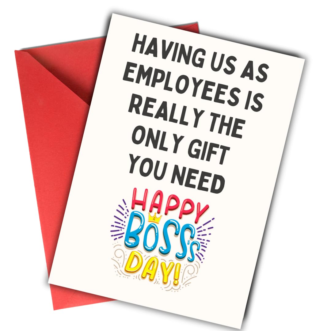 Boss Day Card 2025, funny Bosses Day Card, Boss Gifts for Women Men, Happy Boss's Day Card from Employees, Hilarious Boss's Day Gift for Her Him, Boss Appreciation Day Ideas, thank you boss day card