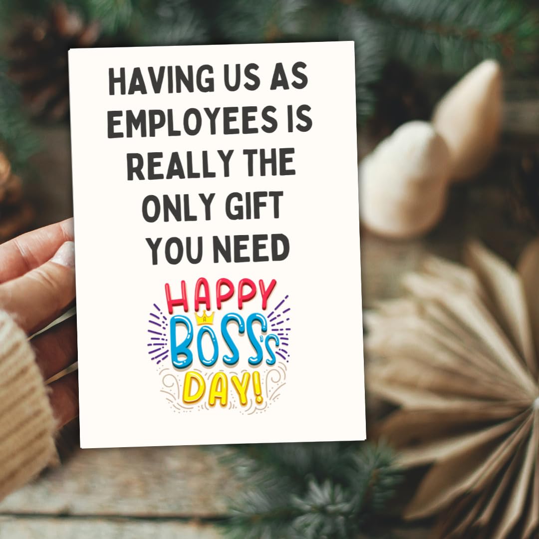 Boss Day Card 2025, funny Bosses Day Card, Boss Gifts for Women Men, Happy Boss's Day Card from Employees, Hilarious Boss's Day Gift for Her Him, Boss Appreciation Day Ideas, thank you boss day card