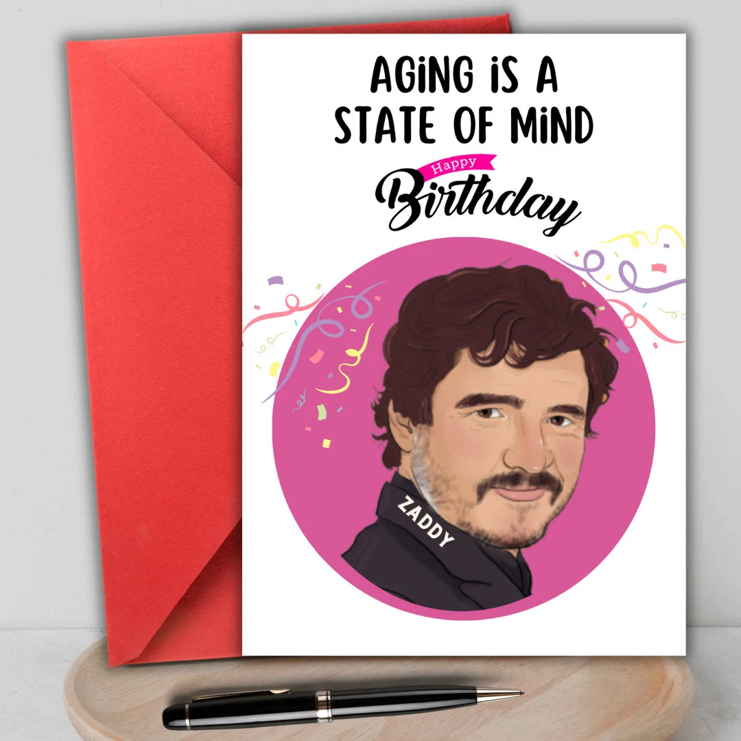Pedro Pascal Birthday Card, Pedro Pascal Card, Funny Pedro Pascal Happy Birthday Card, for friend, sister, Pedro Pascal Card, Pedro Fan Card